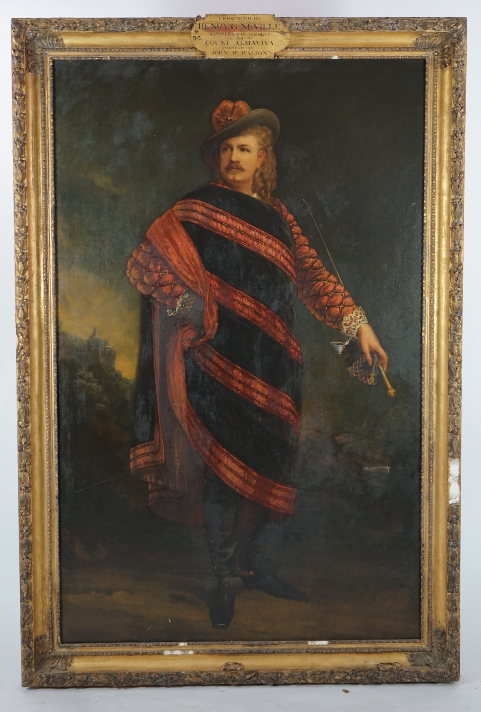 John Whitehead Walton (1815-1895), Full length portrait of Thomas Henry Gartside Neville as Count Almaviva, oil on canvas, 202 x 126cm